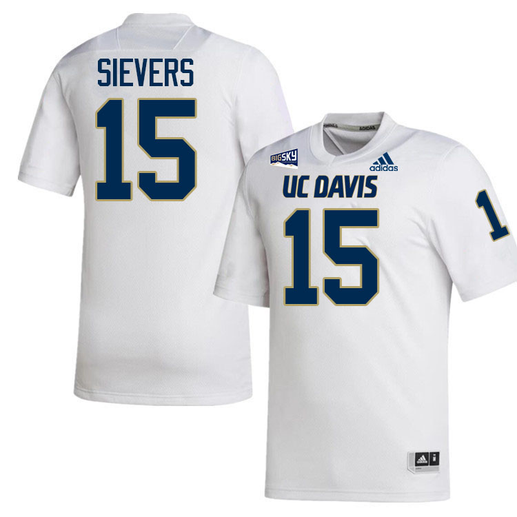UC Davis Aggies #15 Jackson Sievers College Football Jerseys, Uniforms Stitched Sale-White